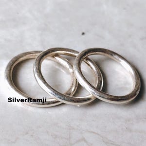3 Set Dome Ring, 925 Sterling Silver, Minimalist Ring, Designer Unique Style Ring, Handmade Ring , Chunky Dome Ring, Wide Band Ring Jewelry