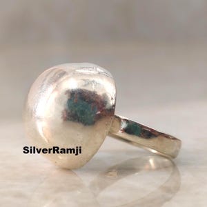 Ball Ring, 925 Sterling Silver Ring, Handmade Silver Statement Ring, Delicate Big Ball Ring, Minimalist Modern Jewelry, Perfect Gift For Her