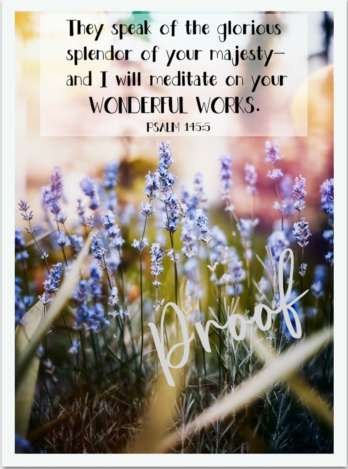 Psalm 145:5 Digital Download Print and Greeting Card | Etsy