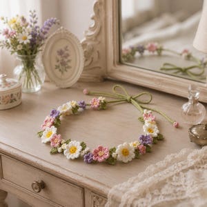 Crochet Flower Crown Pattern PDF, Boho Floral Headband Tutorial