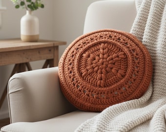 Round Crochet Cushion Pattern | Crochet Home Decor | Beginner Friendly