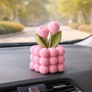 かぎ針編みのチューリップポットの編み図｜テクスチャードバブルステッチのあみぐるみフラワーチュートリアル（PDF）