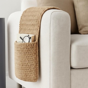 Padrão de crochê para organizador de sofá | Porta-controle remoto e bolso de armazenamento | Download em PDF