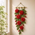 Red Rose Wall Hanging Crochet Pattern | PDF Download | US Terms product logo