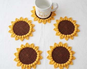 Sunflower Crochet Coaster Pattern | Instant PDF Download | Beginner Friendly
