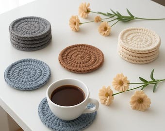 Crochet Coaster Pattern: Easy Round Coasters (PDF Pattern)