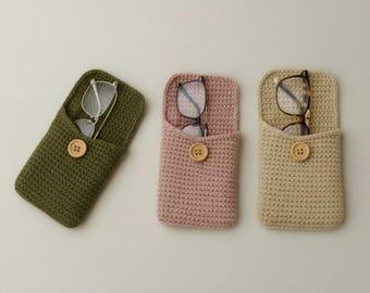 Handmade Crochet Eyeglass Case | Soft Padded Glasses Holder (PDF Download)