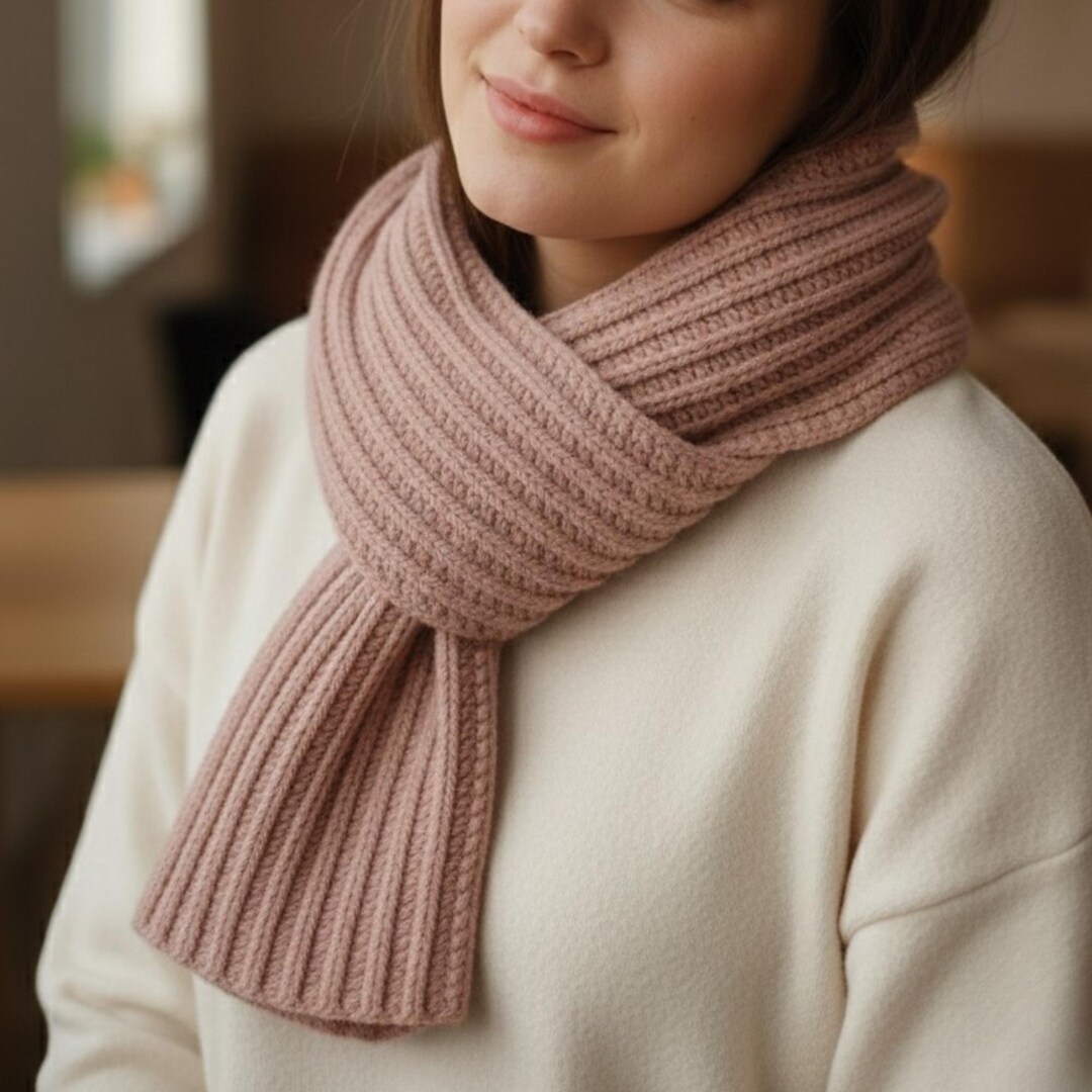 Chunky Ribbed Scarf Crochet Pattern | Easy Winter Accessory (PDF ...