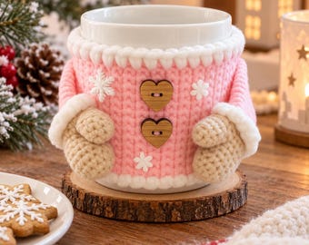 Patrón de jersey para funda de taza de ganchillo / Solo en inglés / Descarga digital