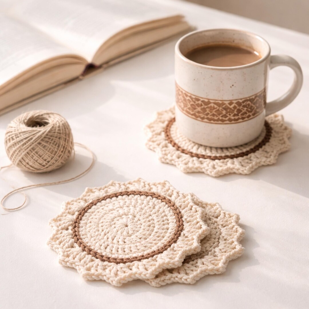 Crochet Coaster Pattern | Instant Download PDF | Beginner Friendly - Etsy