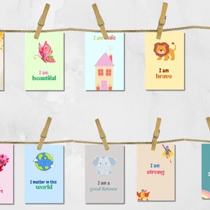 10 carte stampabili 4x6 con affermazioni positive per bambini