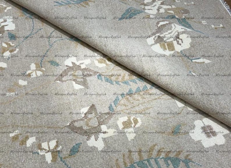 8x10 9x12 Hand-knotted Light Taupe Floral Wool Area Rug 8'x'10'9x12 ...