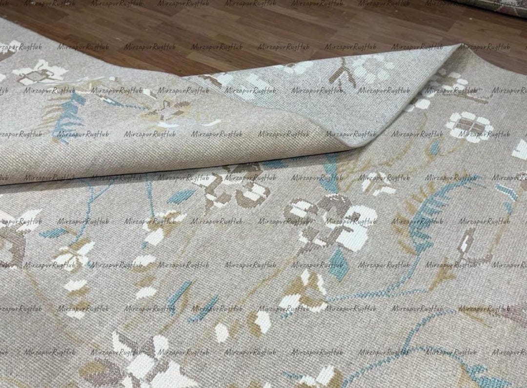 8x10 9x12 Hand-knotted Light Taupe Floral Wool Area Rug 8'x'10'9x12 ...