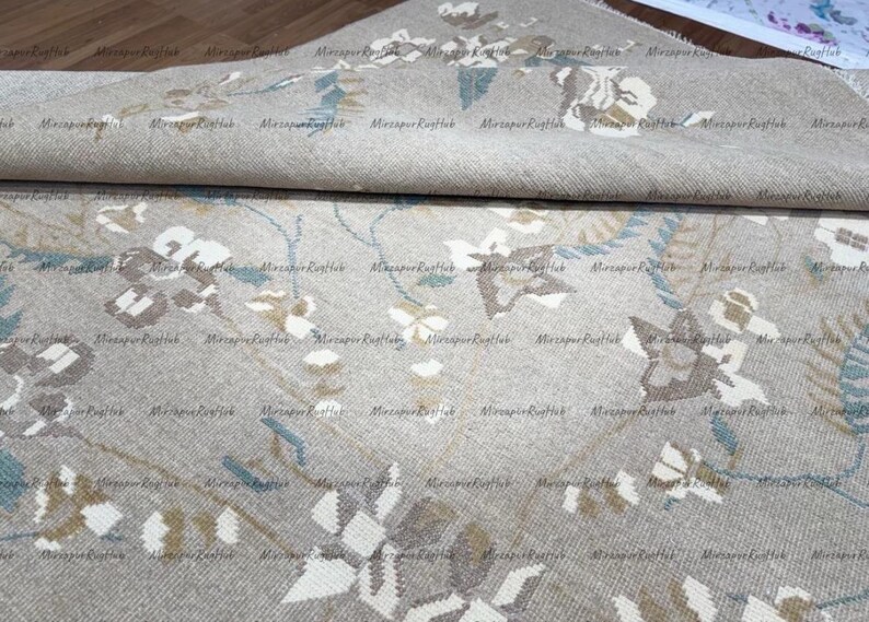 8x10 9x12 Hand-knotted Light Taupe Floral Wool Area Rug 8'x'10'9x12 ...