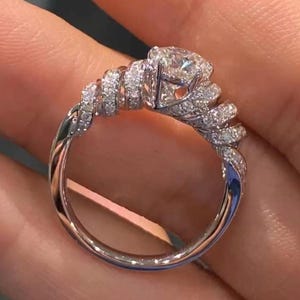 2CT Round Cut Moissanite Engagement Ring 14k White Gold Diamond Wedding Ring Anniversary Gift, Classic Solitaire Ring For Her Promise Ring