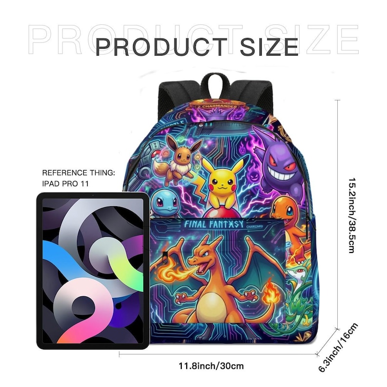 Backpack, Electric Cyberpunk School Bag, Collector's Edition Pok Bag, monsters Gamer Laptop Backpack gamer backpack image 11