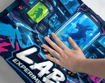 実験室柄の枕カバー、SFゲーマー向け子供用寝具枕カバー、ネオンラボチューブ柄枕カバー、男の子の寝室の装飾、ゲーマーへのカスタムギフト