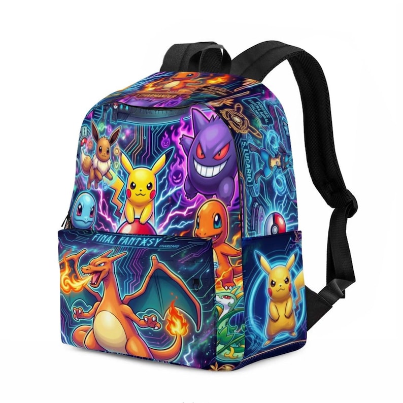 Backpack, Electric Cyberpunk School Bag, Collector's Edition Pok Bag, monsters Gamer Laptop Backpack gamer backpack image 7