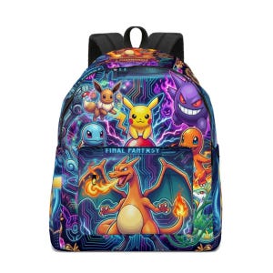Backpack, Electric Cyberpunk School Bag, Collector's Edition Pok Bag, monsters Gamer Laptop Backpack gamer backpack Black