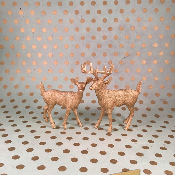Golden Deer Cake Topper Figurines