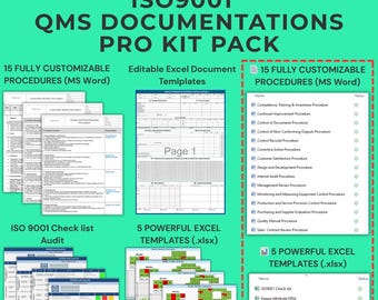 ISO 9001 QMS Documentation Kit | Procedures & Excel Templates (Digital Download)