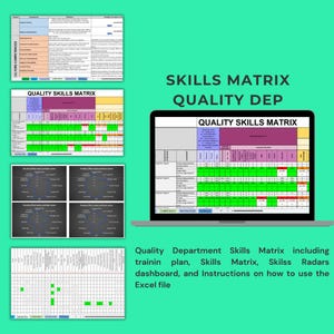 Quality Skills Matrix Excel | Employee Training Plan Tracker | Manufacturing Competency Matrix