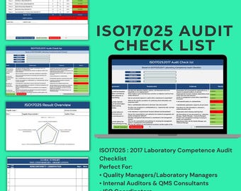 Lista de verificación de auditoría ISO 17025 / Acreditación de laboratorio (Descarga digital)