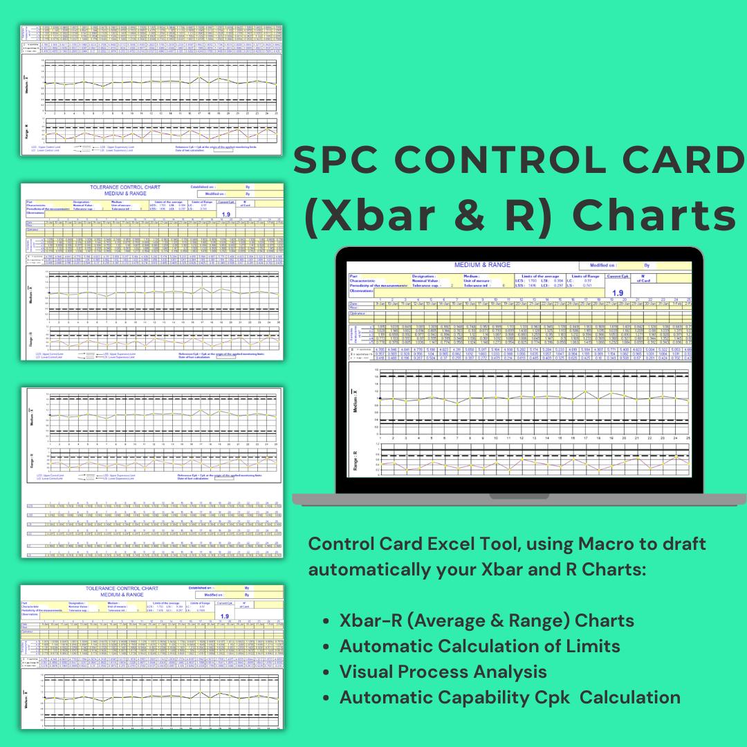 Excel SPC Control Chart Generator | Automated Xbar R Chart (digital) - Etsy