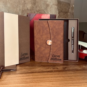Personalized Notebook and Pen Set - Custom Journal Gift Set with Personalized Box- Birthday Gift Set - Anniversary Gift Set with Custom Box