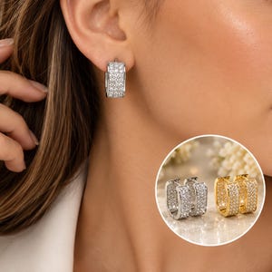 Sparkling Crystal Earrings, Rhinestone Statement Drops, Elegant Bridal Prom Jewelry, Gift for Her