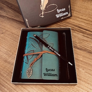 Customizable Birthday Gift Set – Personalized Notebook & Stylus Pen in Gift Box – Refillable Planner – Notebook Gift Set For Boyfriend