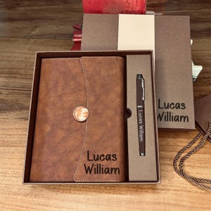 NOTEBOOK GIFT SET - Custom Journal Gift Set with Personalized Box- Birthday Gift Set - Anniversary Gift Set with Custom Box