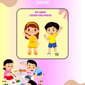 My Body Parts Worksheet for Kids – Canva Editable Preschool Learning Printable | Homeschool Human Body Activity