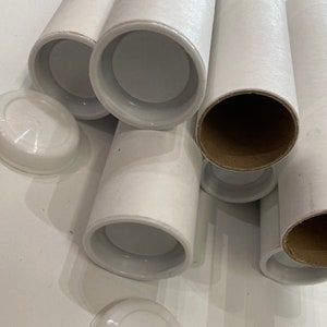 10 tubos de envío blanco - 6 3/4 largo x 1 1/2 ancho