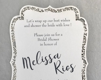 Contoured Laser Cut Rose Invitation