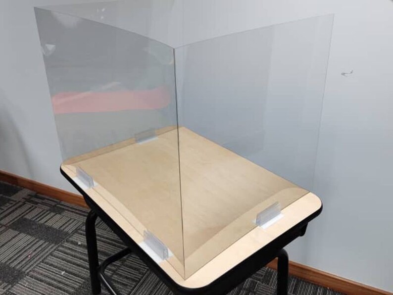 Folding Student Desk Shield Clear PET w/Holders Etsy