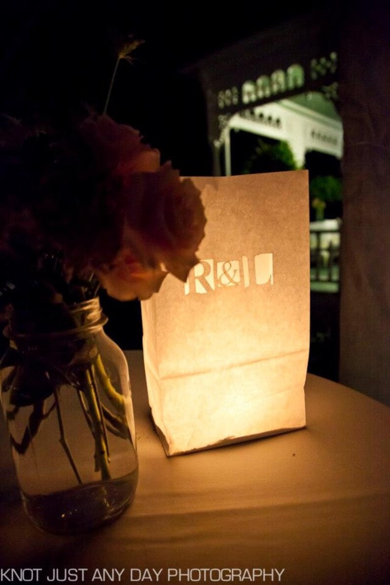 Personalized Wedding Candle Luminary Bag white With Custom Etsy