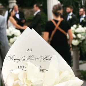 Personalized Wedding Petal Favor Cones Shown in White Matte image 1