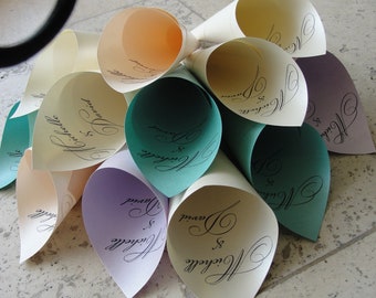 Personalized Wedding Petal Favor Cones