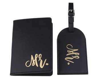 Groom Mr. Travel Set - Passport Holder and Luggage Tag