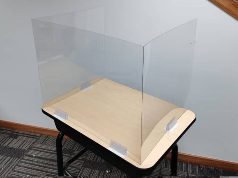 Folding Student Desk Shield Clear PET w/Holders Etsy