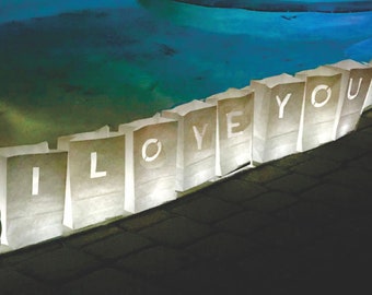 I LOVE YOU Luminary Bags