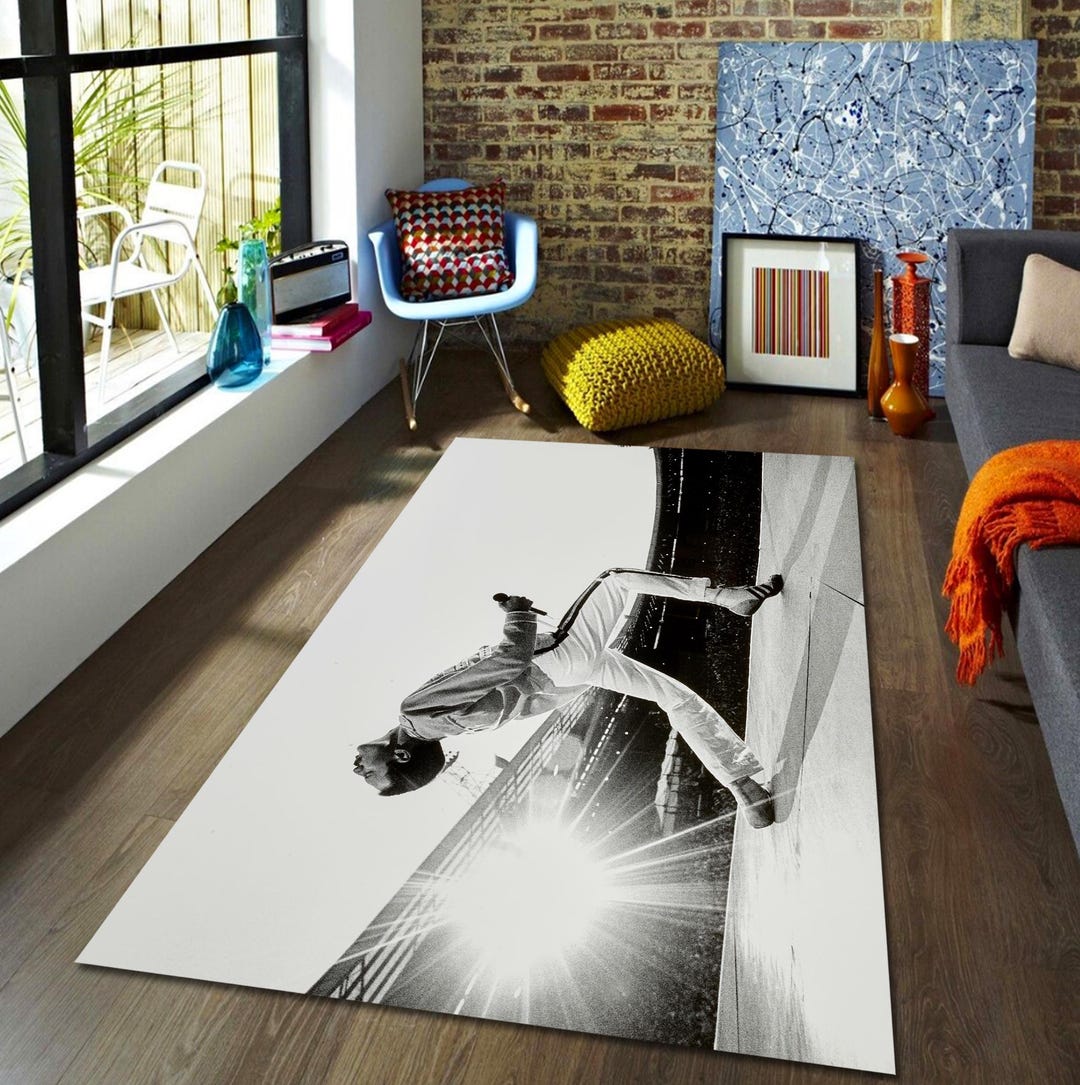Rob Singer Rugs Iconic Singer Rug: Black & White Music Decor, Stage Performance - Etsy