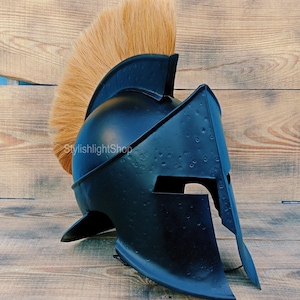 Spartan King Leonidas Helmet | 300 Movie Replica | Medieval Cosplay & LARP Helmet | Gift for Spartan Warriors
