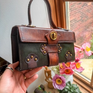 Witchcore Purse – Handcrafted Forestcore Shoulder Bag, Goblincore Accessory, Upcycled Leather for Ren Fair & LARP