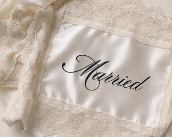 Set of 2  Personalized Lace  Wedding Chair Signs, Romantic Bride Groom Decor