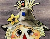 12.8x11 Scarecrow sign from wreath, 400, metal sign, fall sign, wreath attachment.