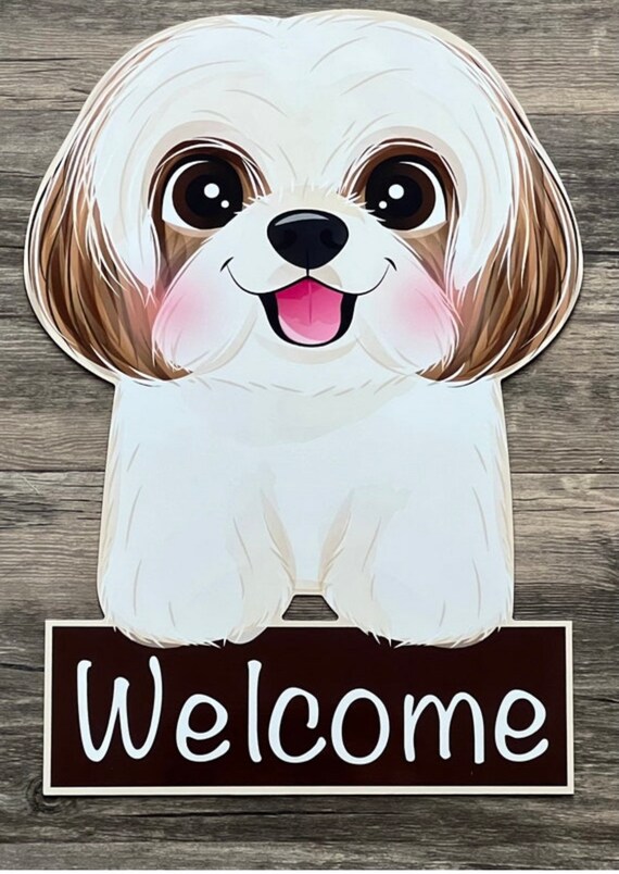 Shih Tzu Dog Metal wood Backing With or Without Rails 685 Door
