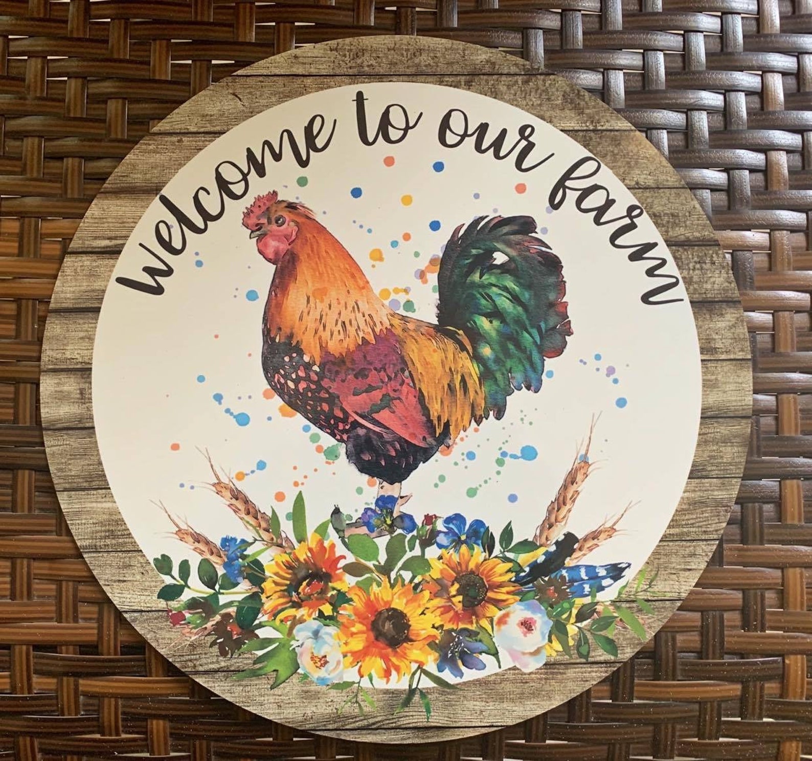 10.5 to Our Farm Rooster Wreath Sign 335metal Sign Etsy
