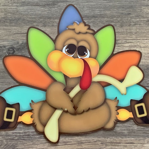 13.8”x10” fall turkey thanksgiving, wreath metal/aluminum sign #542 wreath attachment, wreath supplies